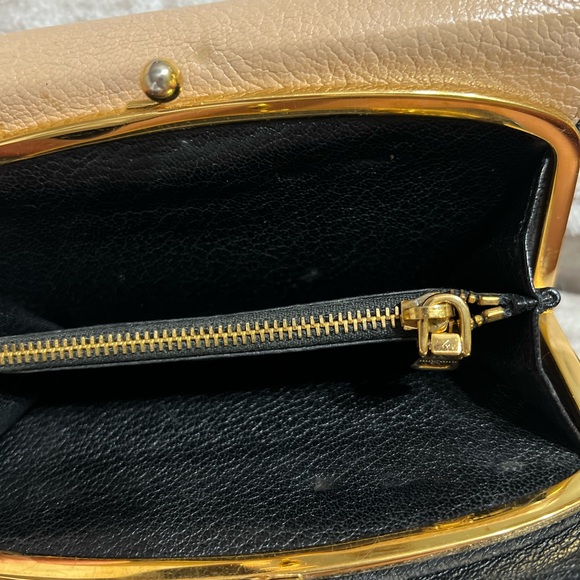 Miu Miu Two-Tone Black and Tan Leather Wallet - Picture 3 of 10